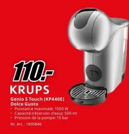 Offre: Genio S Touch (KP440E) Dolce Gusto