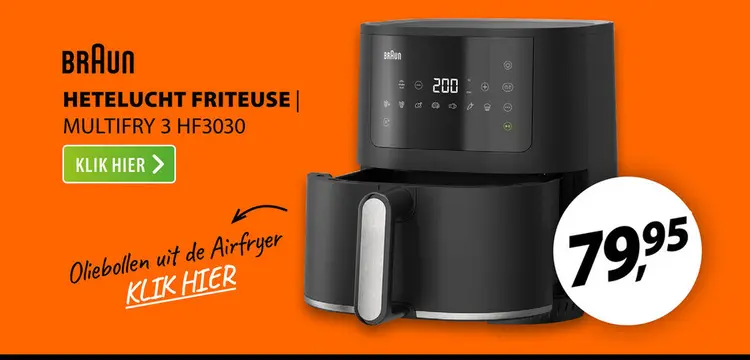 Aanbieding: Braun HF3030 MultiFry 3 Zwart