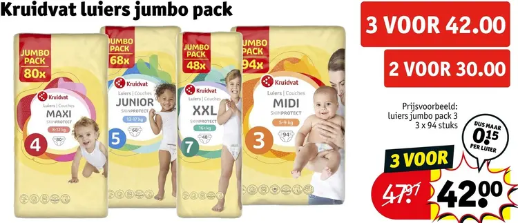 Aanbieding: Luiers jumbo pack