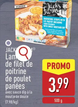Offre: Lamelles de filet de poitrine de poulet panées