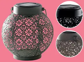 Aanbieding: Lantaarn bloem bol 14,8cmx15,2cm solar 3 assorti