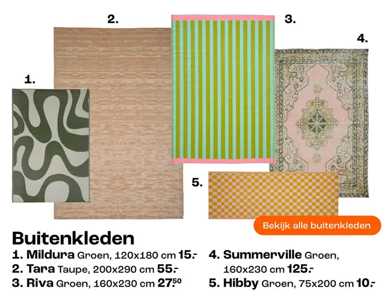 Aanbieding: Buitenkleden