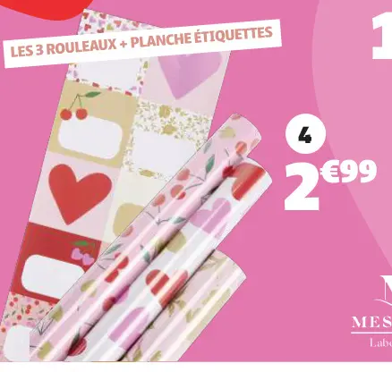 Offre: Set papier cadeaux et étiquettes