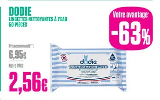Offre: Lingettes nettoyantes à l'eau