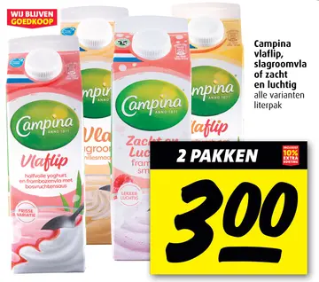Aanbieding: Campina vlaflip, slagroomvla of zacht en luchtig
