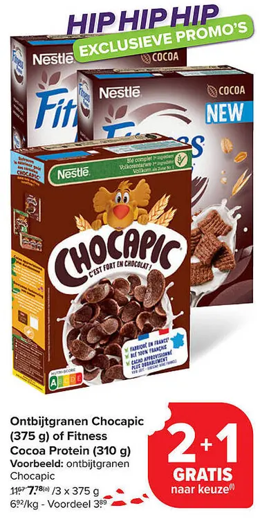 Aanbieding: Ontbijtgranen Chocapic of Fitness Cocoa Protein