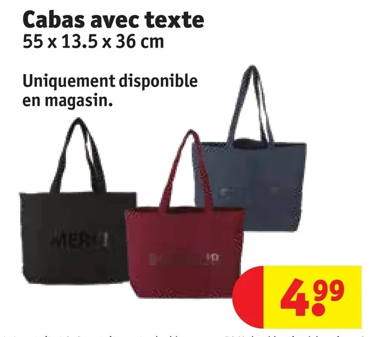 Offre: Cabas avec texte