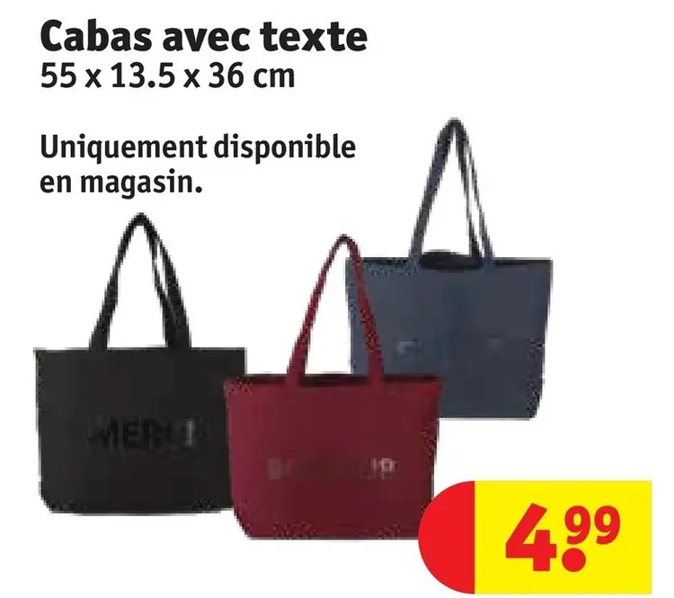 Offre: Cabas avec texte