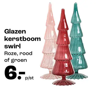 Aanbieding: Glazen kerstboom swirl