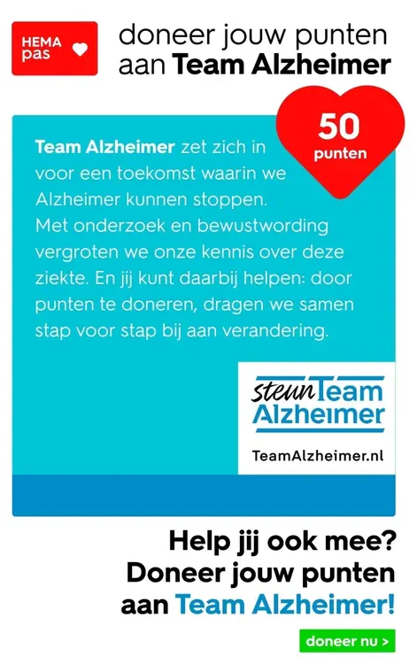 Aanbieding: Doneer jouw punten aan Team Alzheimer
