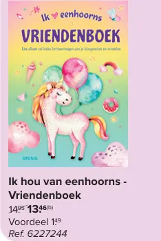 Offre: Ik hou van eenhoorns - Vriendenboek