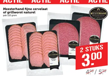 Aanbieding: Meesterhand fijne cervelaat of grillworst nat