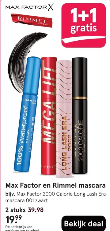 Aanbieding: Max Factor en Rimmel mascara