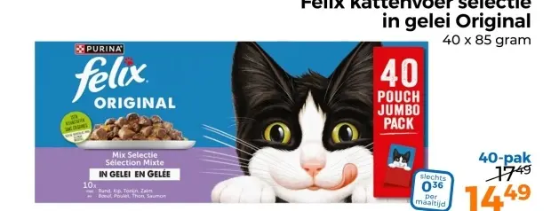 Aanbieding: Felix kattenvoer selectie in gelei Original