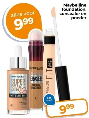 Aanbieding: Maybelline foundation, concealer en poeder