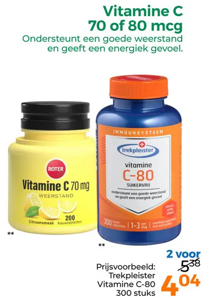 Aanbieding: Vitamince C 70 of 80 mcg