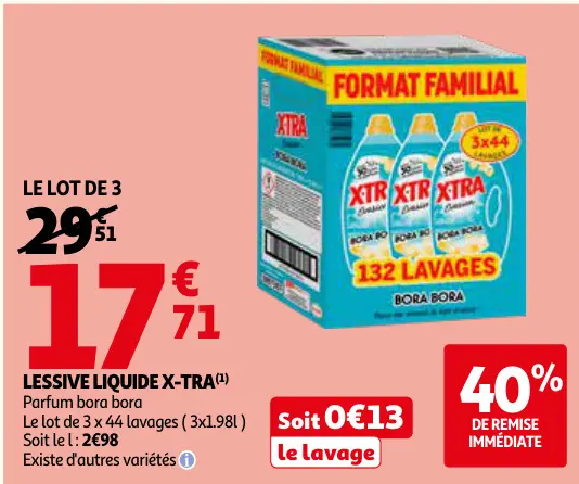 Offre: Lessive liquide X-TRA