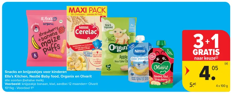 Promotie: Snacks en knijpzakjes voor kinderen