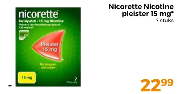Aanbieding: Nicotine pleister 15 mg