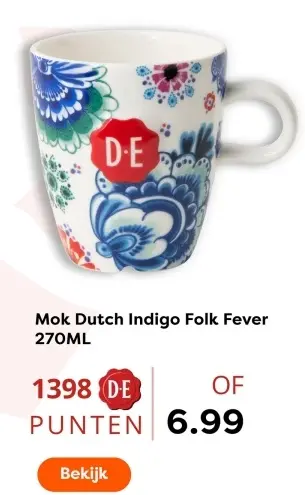 Aanbieding: Mok Dutch Indigo Folk Fever