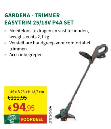 Promotie: Trimmer easytrim 25/18v p4a set