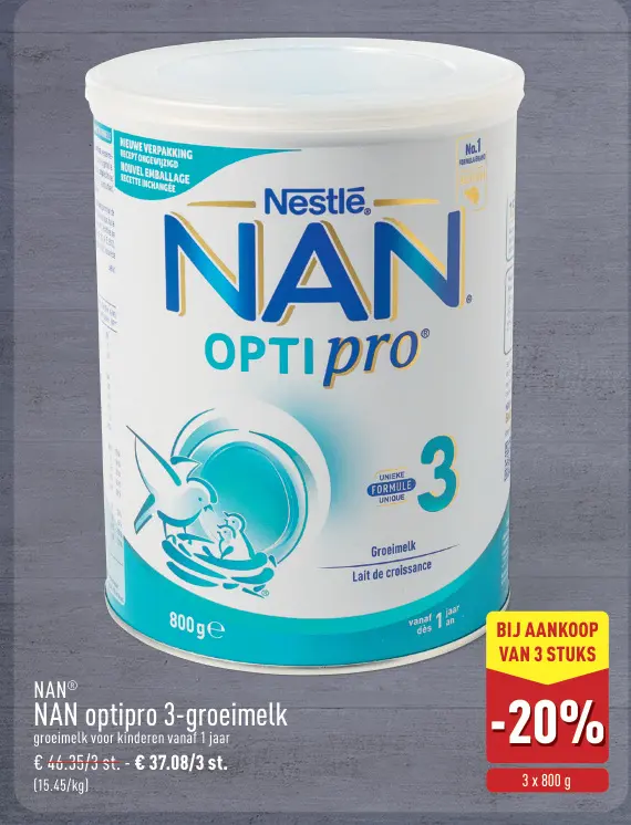 Promotie: NAN optipro 3-groeimelk