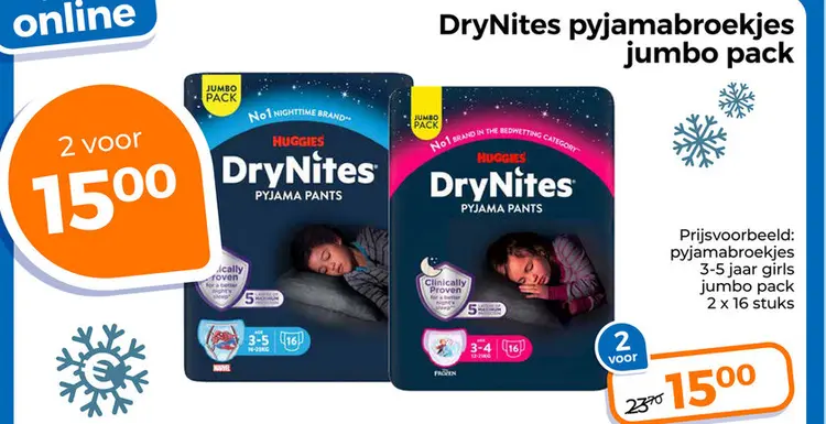 Aanbieding: DryNites pyjamabroekjes jumbo pack