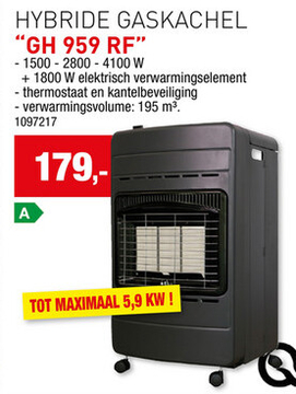 Aanbieding: HYBRIDE GASKACHEL "GH 959 RF"