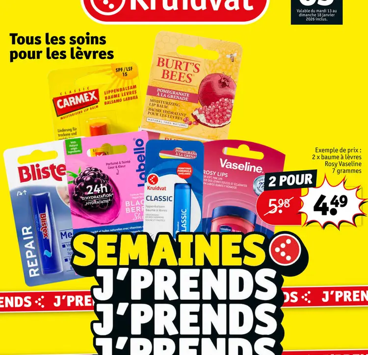 Offre: baume à lèvres Rosy Vaseline