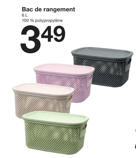 Offre: Bac de rangement