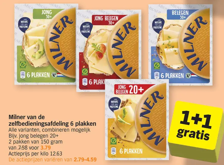 Promotie: Milner van de zelfbedieningsafdeling 6 plakken