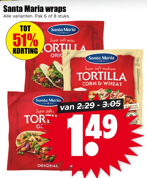 Aanbieding: Santa Maria wraps