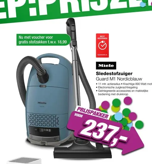 Aanbieding: Miele Guard M1 Stofzuiger met Zak - Nordicblauw