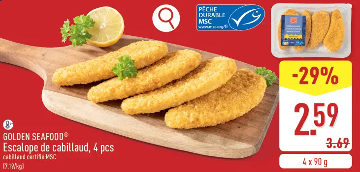 Offre: Escalope de cabillaud