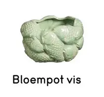 Aanbieding: Bloempot Vis - off-white - keramiek - 12,3x17,3x17,5 cm