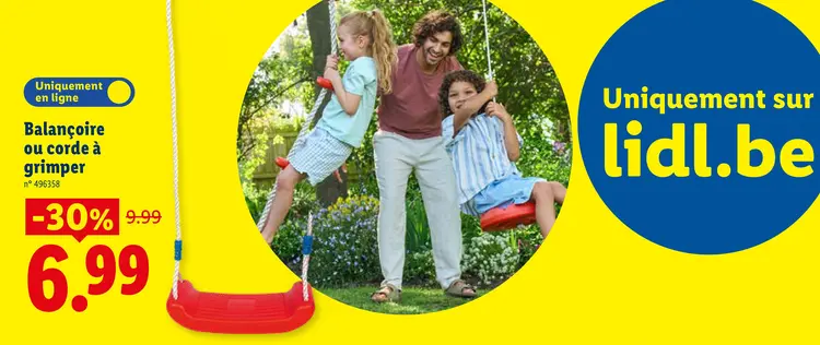 Offre: Balançoire ou corde à grimper