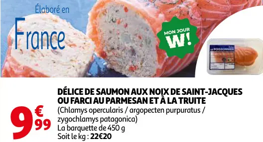 Promotie: Délice de saumon aux noix de saint-jacques ou