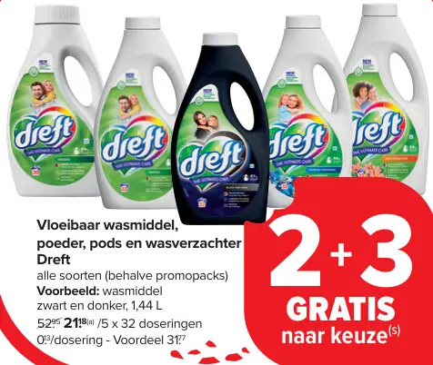 Aanbieding: Vloeibaar wasmiddel, poeder, pods en wasverzachter