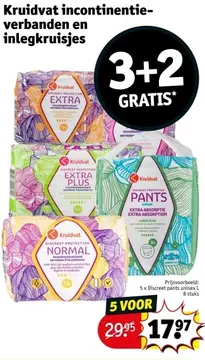 Aanbieding: Kruidvat incontinentie-verbanden en inlegkruisjes