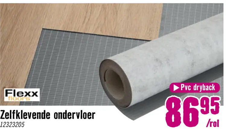 Aanbieding: FLEXXFLOORS Zelfklevende ondervloer voor dryback PVC 6,5 m²