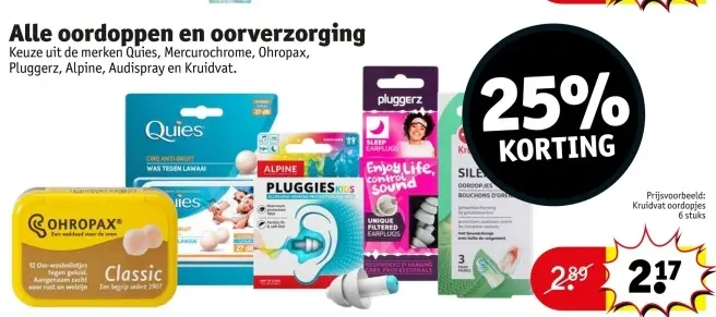 Aanbieding: Alle oordoppen en oorverzorging