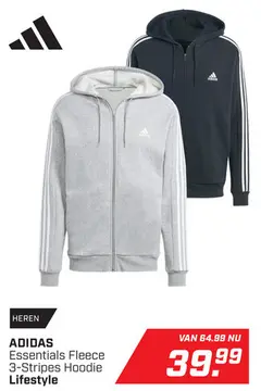 Aanbieding: Essentials Fleece 3-Stripes Hoodie