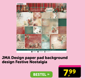 Aanbieding: JMA Design paper pad background design Festive Nostalgia