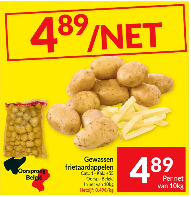 Promotie: Gewassen frietaardappelen