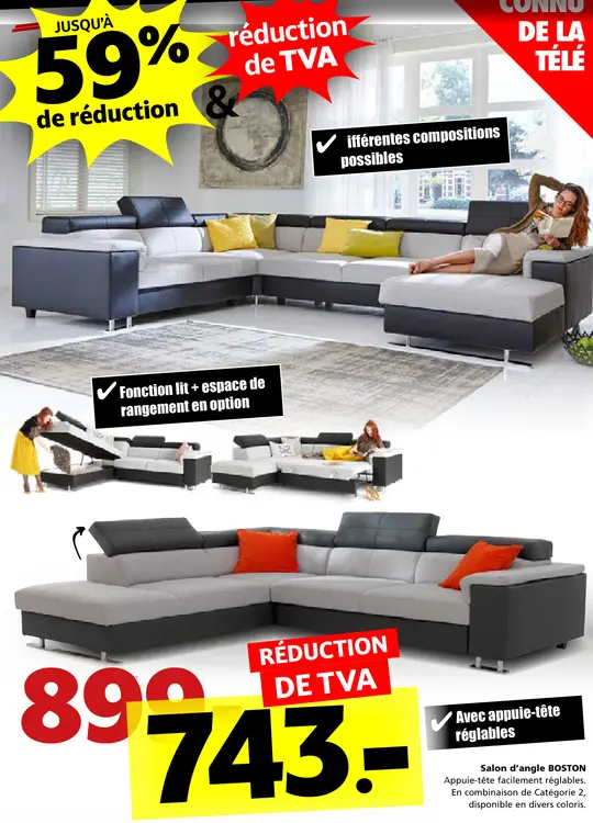 Offre: Salon d'angle BOSTON