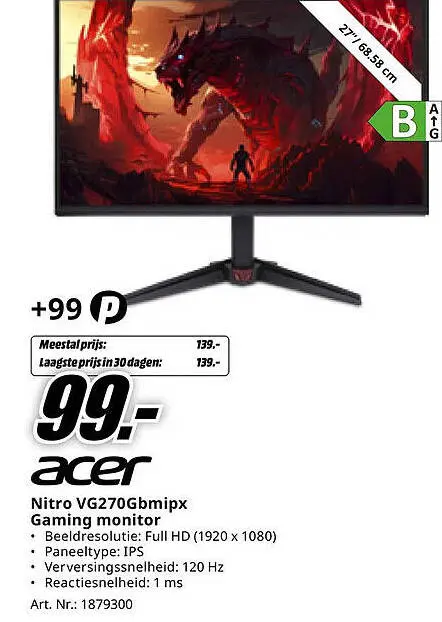 Aanbieding: Nitro VG270Gbmipx Gaming monitor