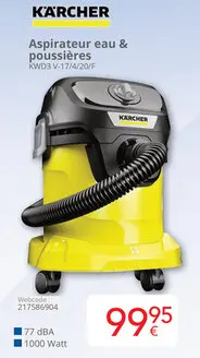 Offre: Aspirateur eau & poussières
