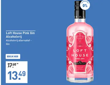 Aanbieding: Loft House Pink Gin Alcoholvrij