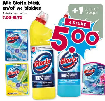 Aanbieding: Glorix bleek en/of wc blokken