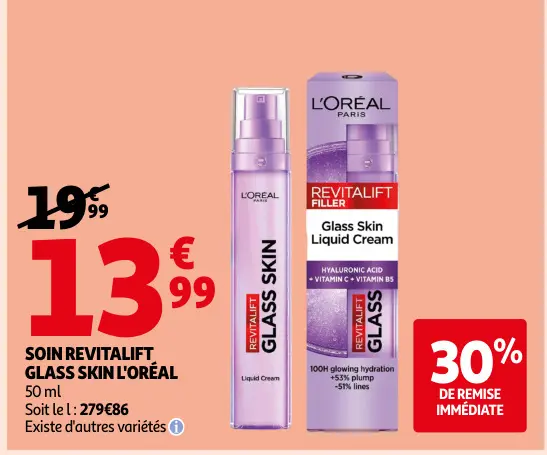 Promotie: Soin revitalift glass skin